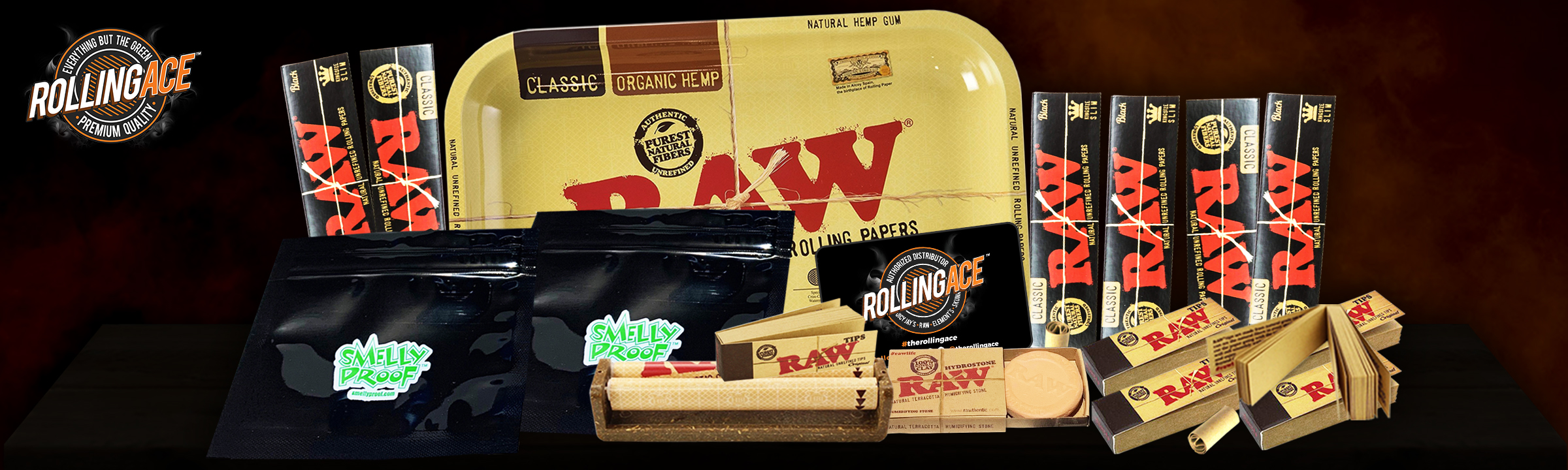 Raw King Size Black Bundle with Tray